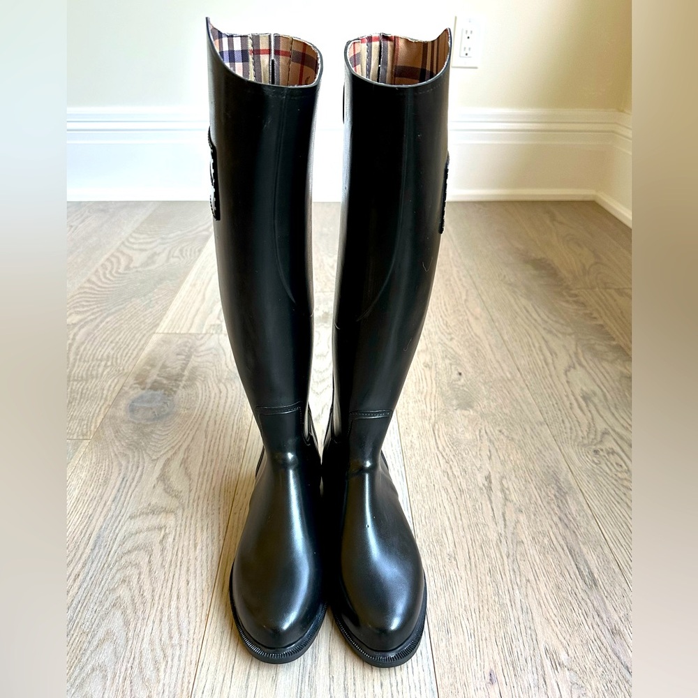Burberry Black Tall Winter Boots